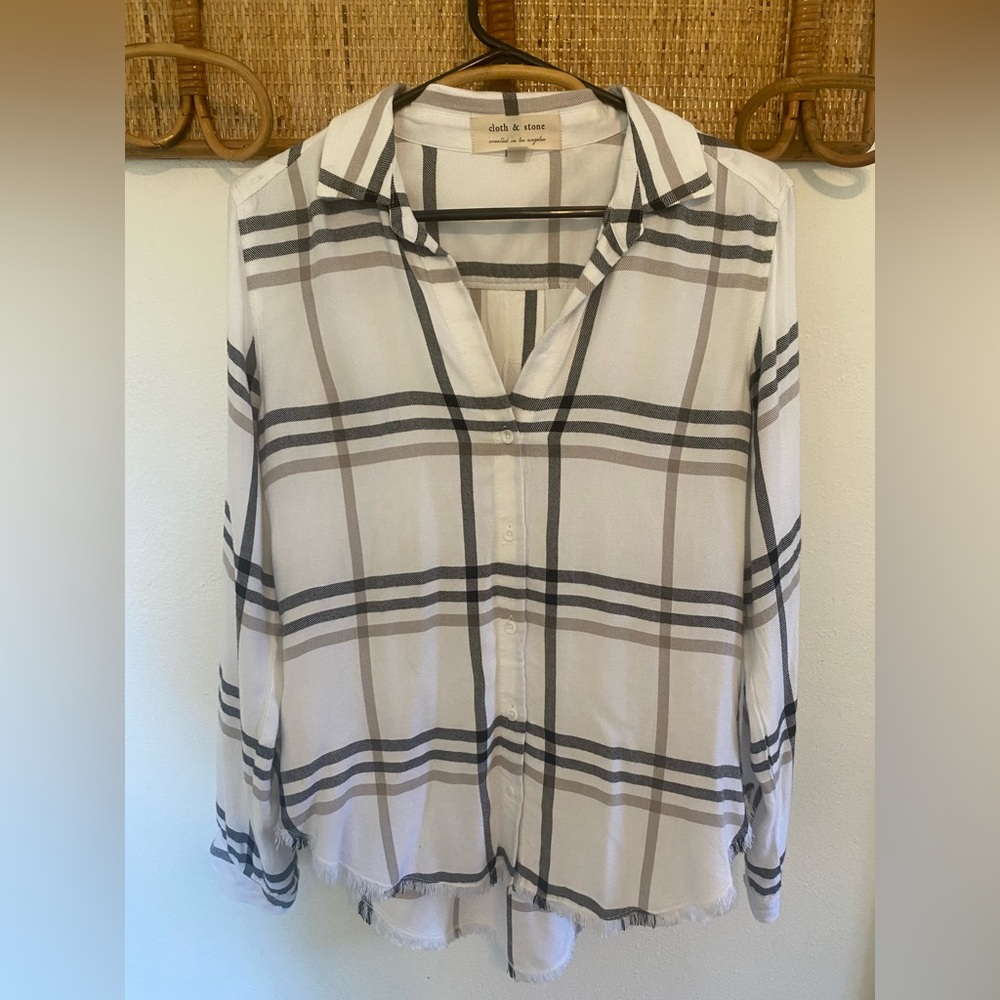 Cloth & Stone - plaid Button Down- Sz S